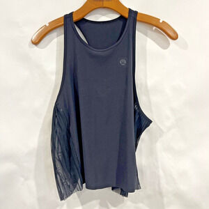 Lululemon Black Tank Swift Slink Fabric Size 6 Black Elegant Side Pleats Boxy